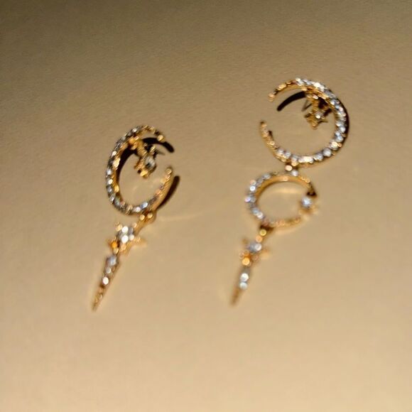 Boho moon earrings N891 - Picture 3 of 6